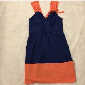 Shoshanna Blue and Peach Pocket Dress (Worn Once)